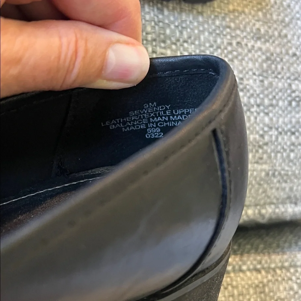 Easy Spirit Wendy Chunky Leather Loafers  Black Size 9
